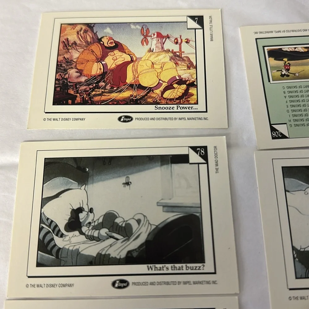 Vintage 1991 Impel Disney Favorite Stories Collectible Trading Cards 8 Cards